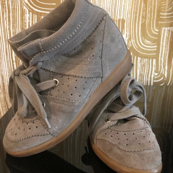 Isabel Marant Bobby Sneaker Brown Suede wedge platform Paris lace up sneaker - Picture 5 of 7